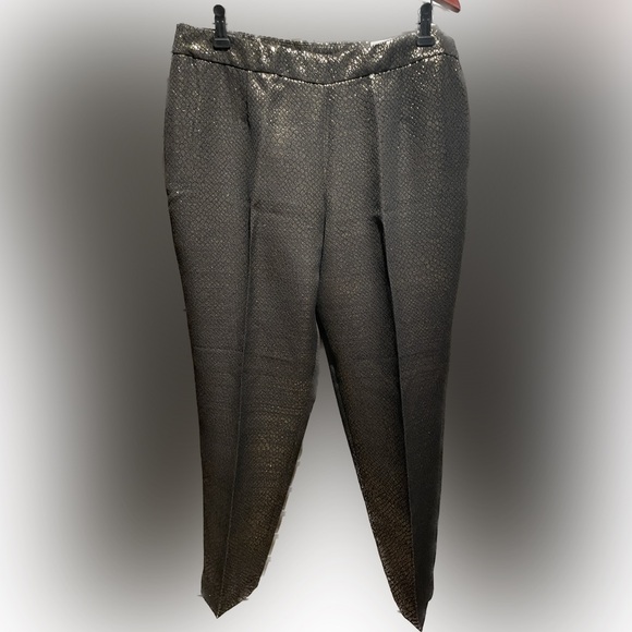 NWT Anne Klein Gold Metallic Snake Jaquard Pants - SZ10 - Picture 4 of 10